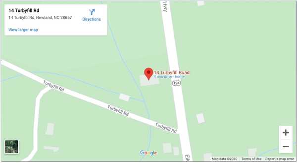 Google map of Blue ridge propane location